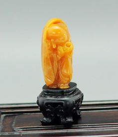 藏品64 中國(guó)工藝美術(shù)大師林發(fā)述雕黃金黃田黃彌勒擺件